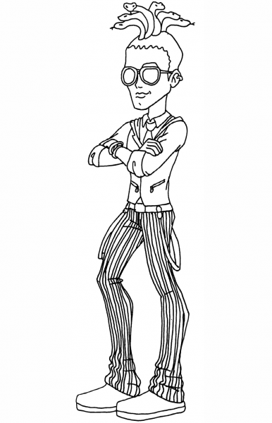 Monster High Deuce Gorgon Doll coloring page image