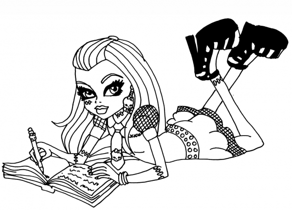 Monster High Frankie Stein coloring page image