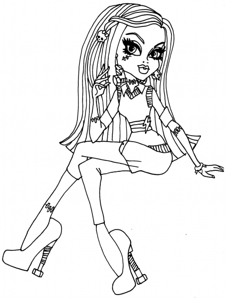 Monster High Frankie Stein Doll coloring page image