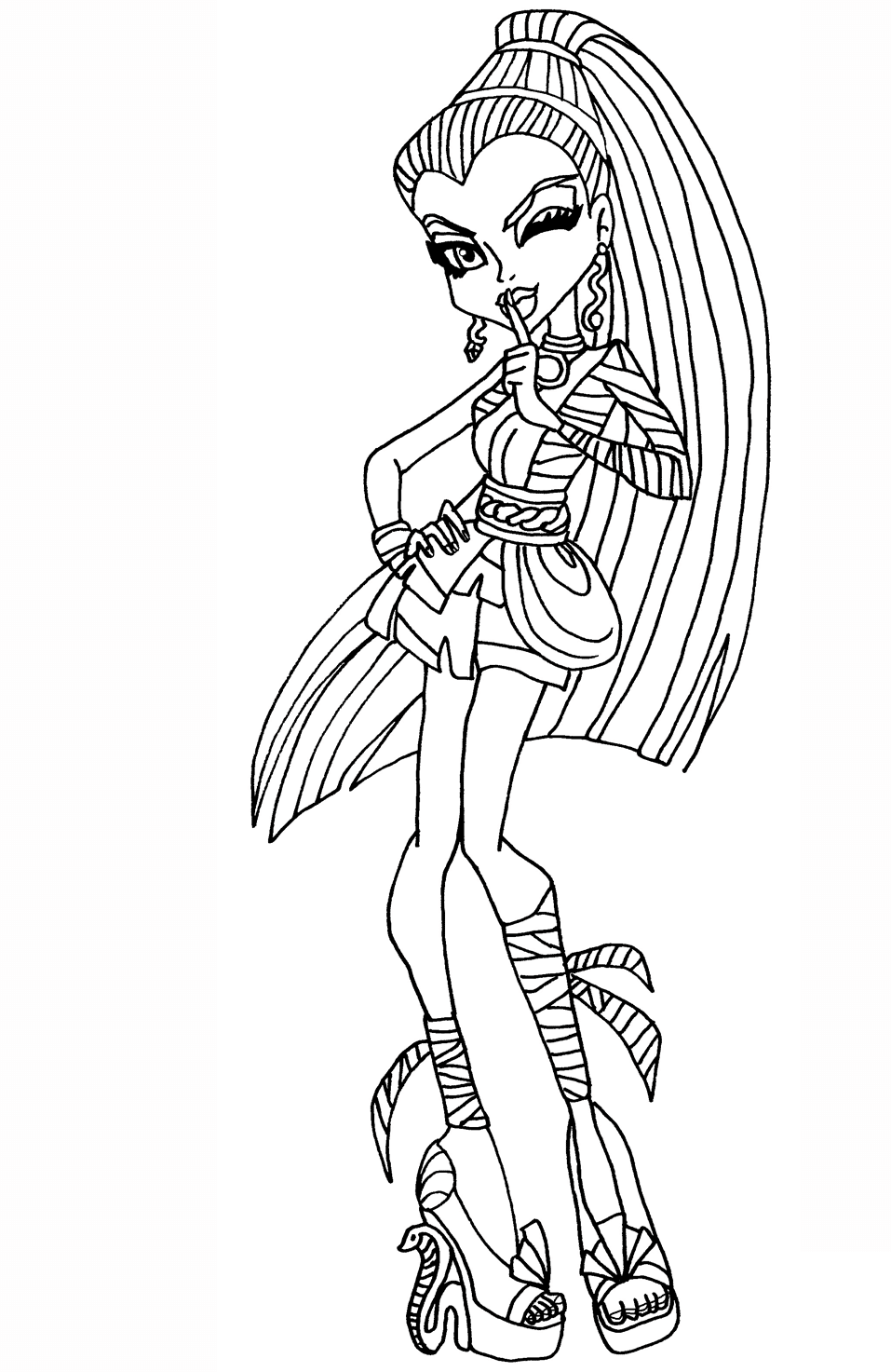 Monster High Nefera De Nile Coloring Page Colouringpages