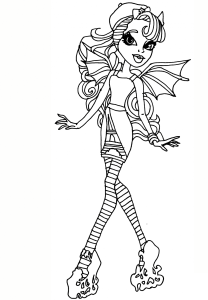Monster High Rochelle Goyle coloring page image