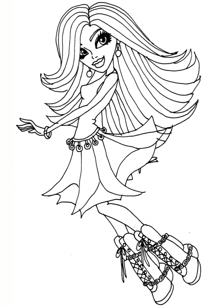 Monster High Spectra Vondergeist Doll coloring page image
