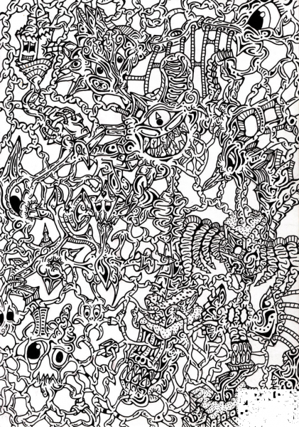 Monster Structure coloring page image