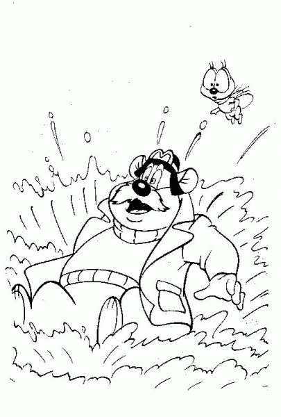 Monty In The Water coloring page image