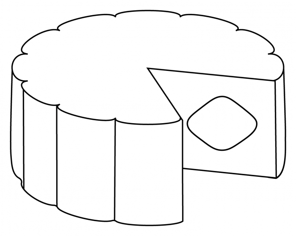 Moon Cake Emoji coloring page image