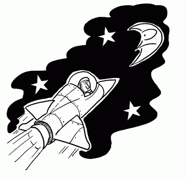 Moon Mission coloring page image