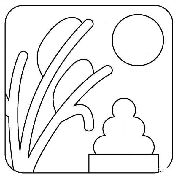 Moon Viewing Ceremony Emoji coloring page image