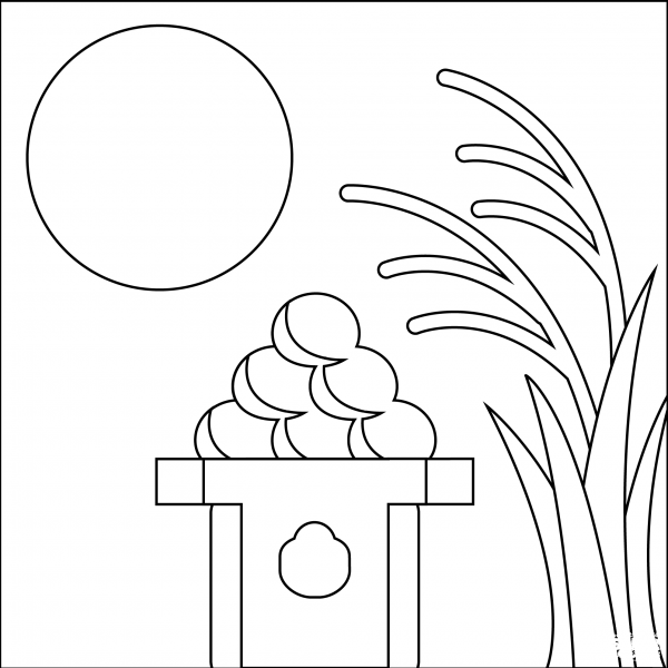Moon Viewing Ceremony Emoji coloring page image