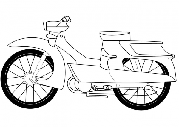 Moped coloring page image