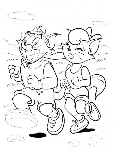 Morning Exercises Outside  coloring page image