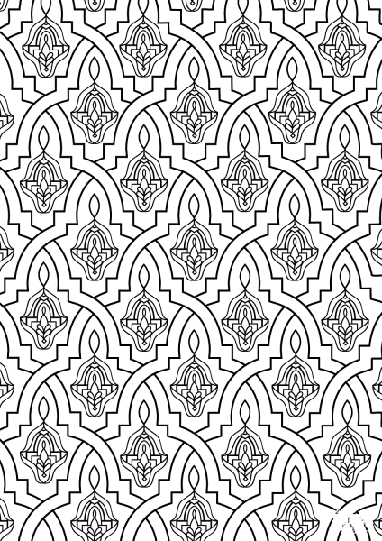 Moroccan Tile coloring page image