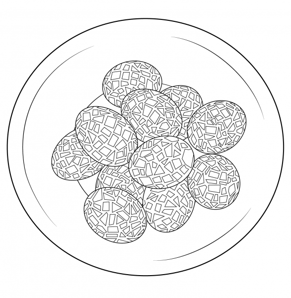 Mosaic Eggs coloring page image