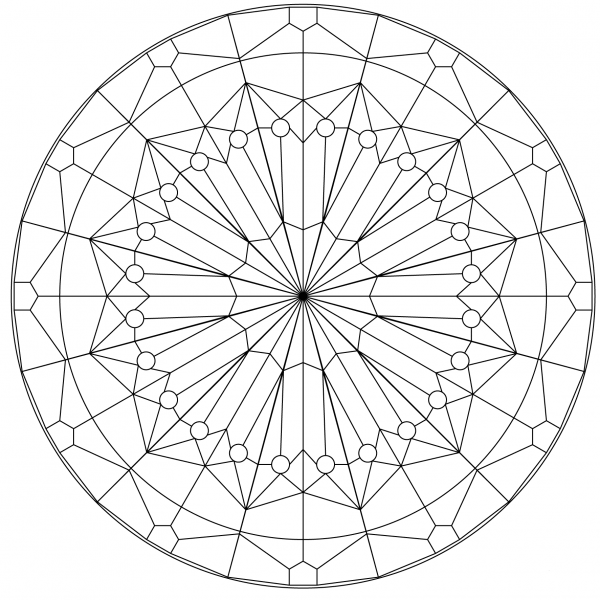 Mosaic Stained Glass coloring page image