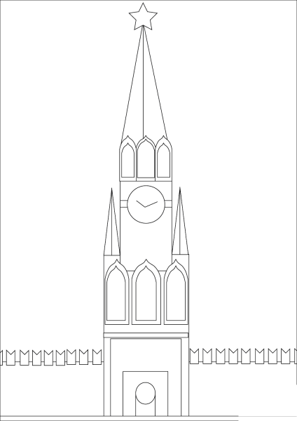 Moscow Kremlin coloring page image