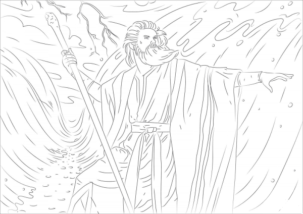Moses coloring page image