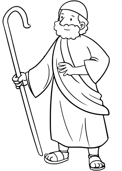 Moses coloring page image