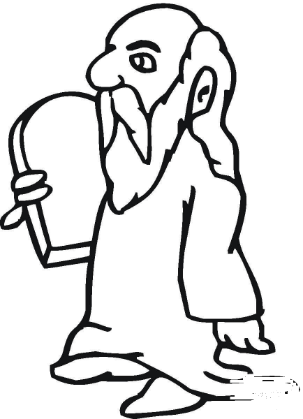 Moses Holds the Tablet of Law coloring page image
