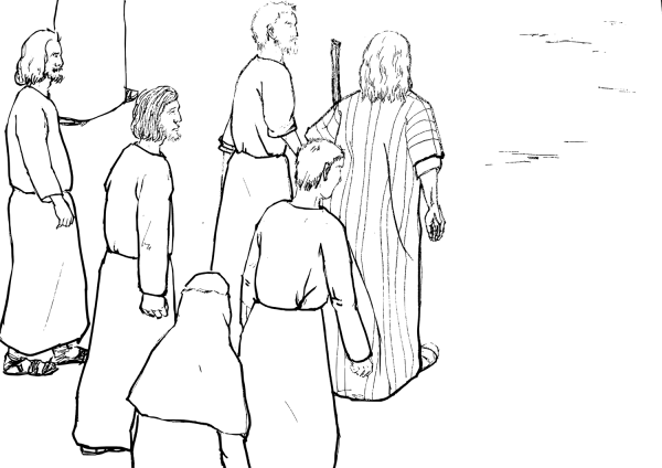 Moses Led Israel from the Red Sea and They Went into the Desert of Shur coloring page image