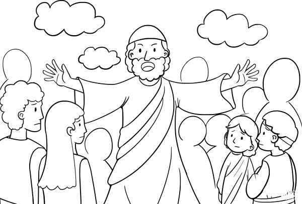Moses Speaking to the Israelites coloring page image