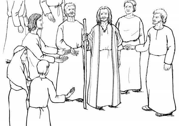 Moses Speaks to the Israelites coloring page image