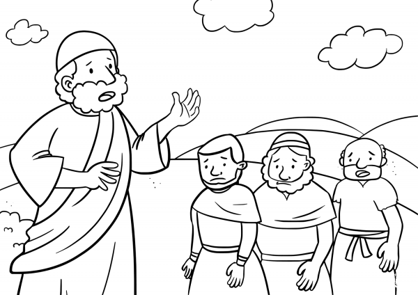 Moses Tell the Israelites Not to Go to the Hill coloring page image
