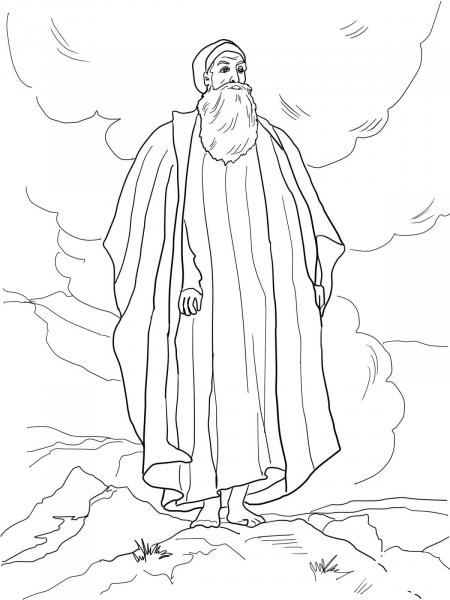 Moses Views the Promised Land  coloring page image