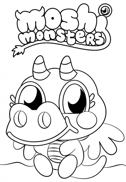 Moshi Monsters Burnie coloring page image