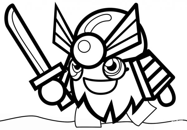 Moshi Monsters General Fuzuki coloring page image