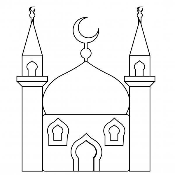 Mosque coloring page image