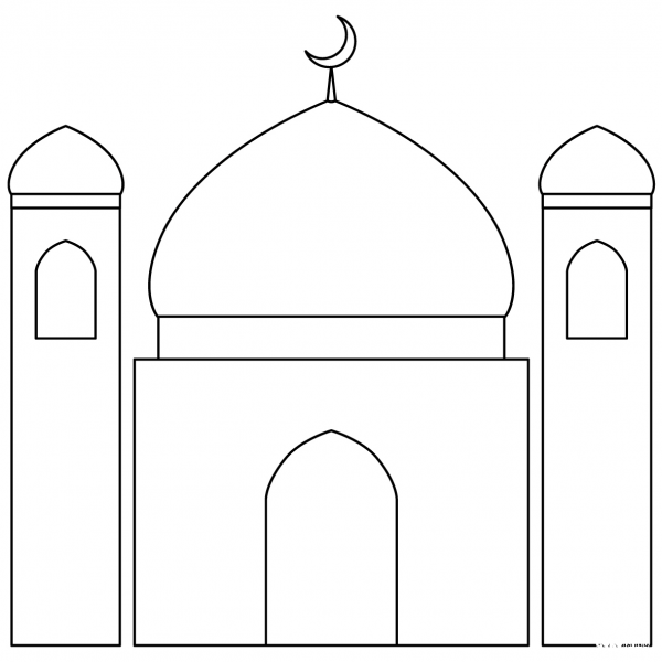 Mosque coloring page image