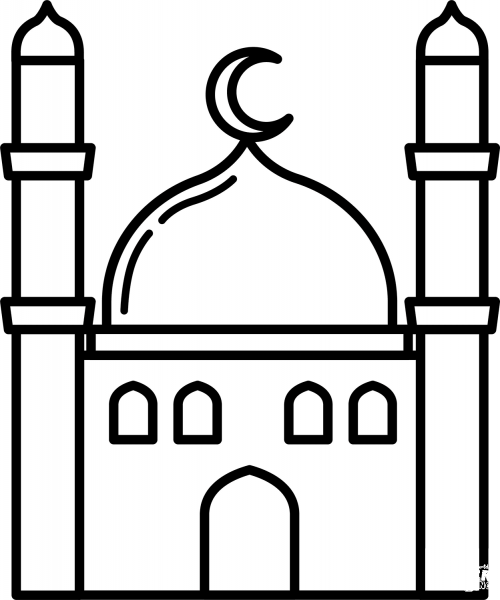 Mosque coloring page image