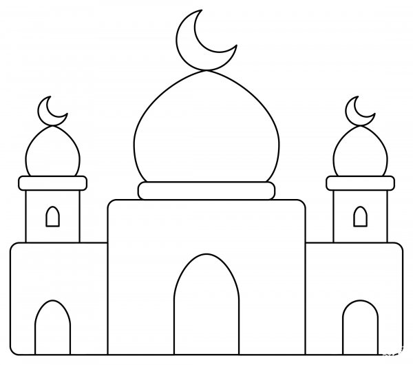 Mosque coloring page image