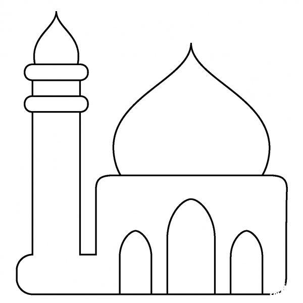 Mosque Emoji coloring page image