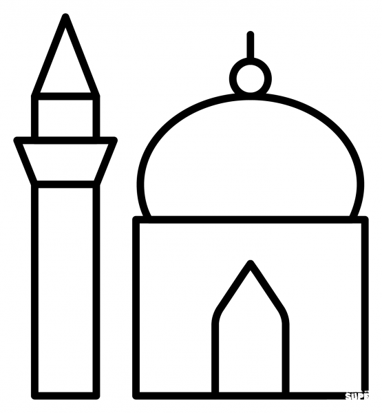 Mosque Emoji coloring page image