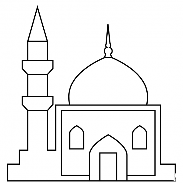 Mosque Emoji coloring page image
