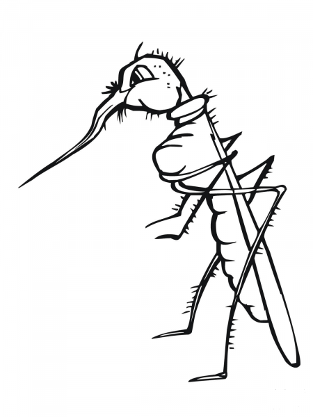 Mosquito with Broken Proboscis coloring page image
