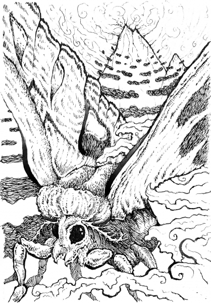 Moth coloring page image