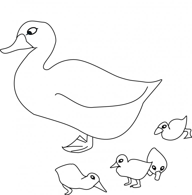 Mother Goose and Her Goslings coloring page - ColouringPages