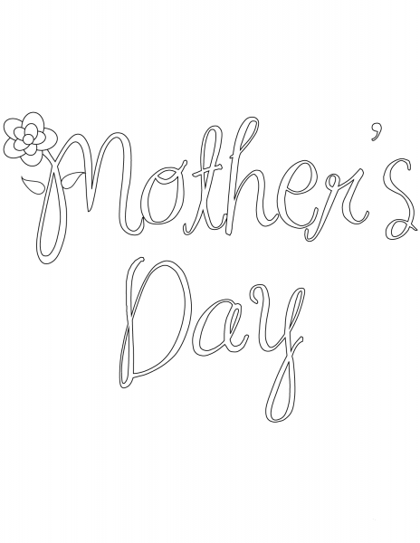Mother’s Day coloring page image