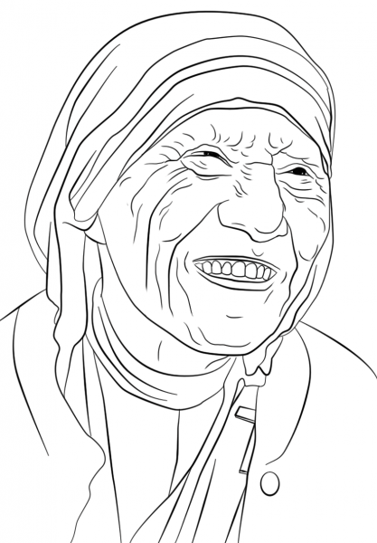 Mother Teresa coloring page image