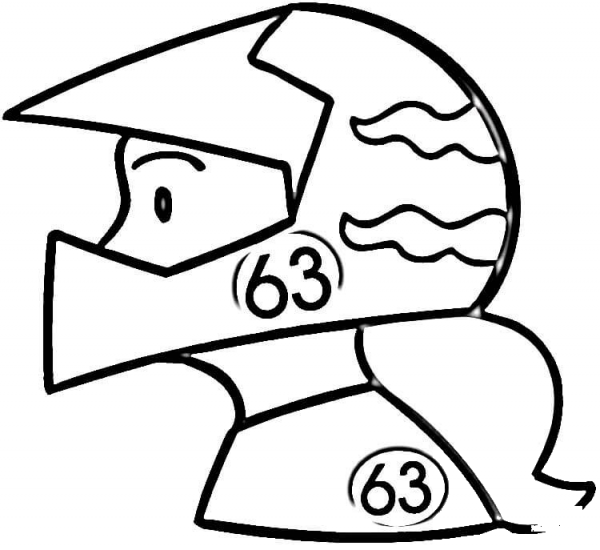 Motocrosser female coloring page image