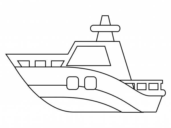 Motor Boat coloring page image