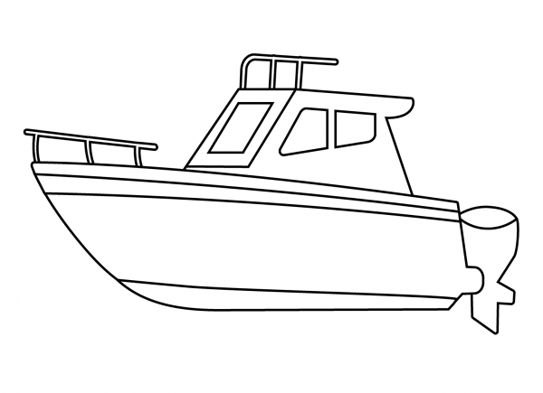 Motor Boat Emoji coloring page image