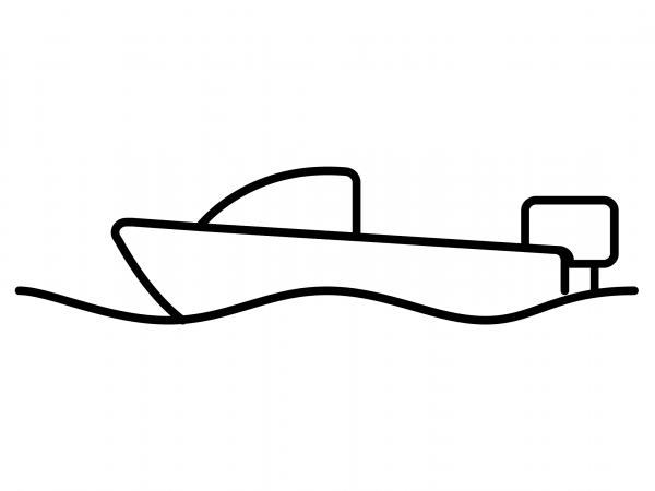 Motor Boat Emoji coloring page image