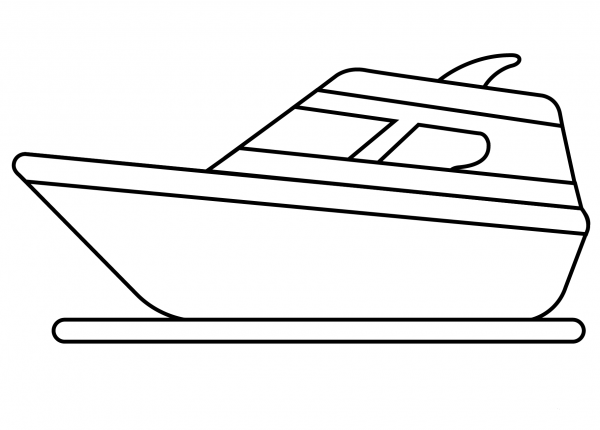 Motor Boat Emoji coloring page image