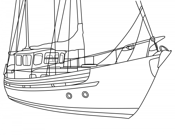 Motor Sailor coloring page image