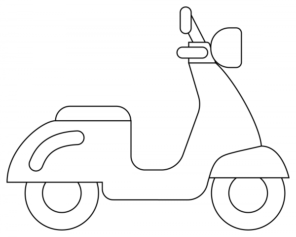 Motor Scooter coloring page image