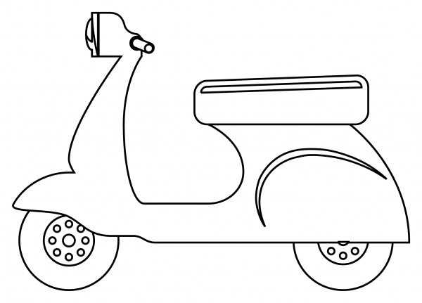 Motor Scooter coloring page image