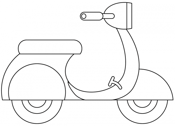 Motor Scooter coloring page image