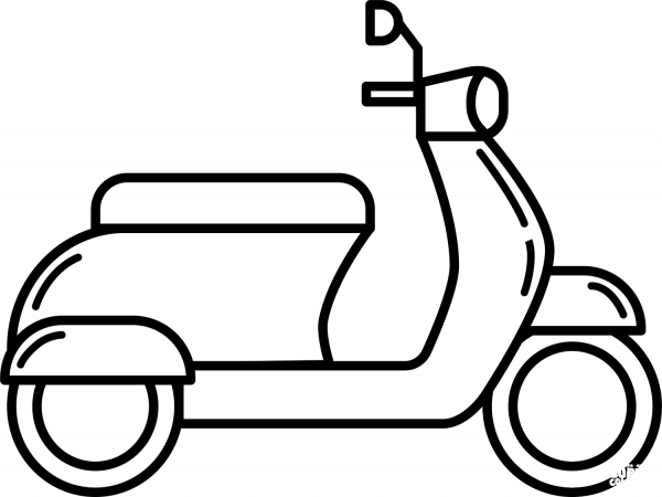 Motor Scooter coloring page image